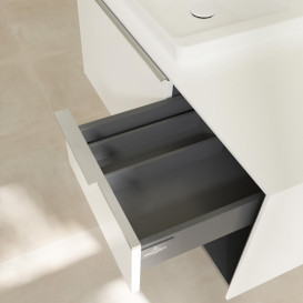 Тумба под раковину Villeroy & Boch Subway 3.0 100х42,3 см ДСП/алюминий белый бриллиант C572L0VE