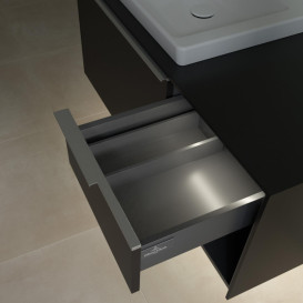 Тумба під раковину Villeroy & Boch Subway 3.0 100х42,3 см ДСП/алюміній чорний вулкан C572L0VL