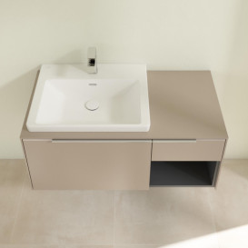 Тумба под раковину Villeroy & Boch Subway 3.0 100х42,3 см ДСП/алюминий тауп C572L0VM