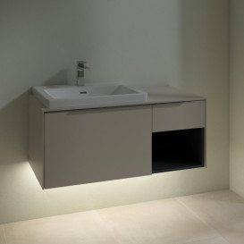 Тумба под раковину Villeroy & Boch Subway 3.0 100х42,3 см ДСП/алюминий серый кашемир C572L0VN