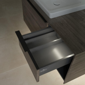 Тумба под раковину Villeroy & Boch Subway 3.0 100х42,3 см ДСП/алюминий дуб каменный/черный вулкан C572L1RK