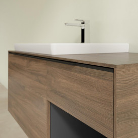 Тумба под раковину Villeroy & Boch Subway 3.0 100х42,3 см ДСП/алюминий дуб аризона/черный вулкан C572L1VH