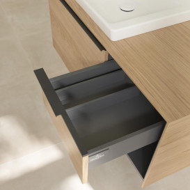 Тумба под раковину Villeroy & Boch Subway 3.0 100х42,3 см ДСП/алюминий дуб северный/черный вулкан C572L1VJ