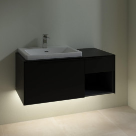 Тумба під раковину Villeroy & Boch Subway 3.0 100х42,3 см ДСП/алюміній чорний вулкан/чорний вулкан C572L1VL