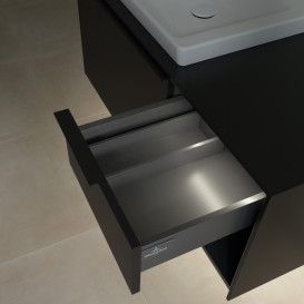 Тумба під раковину Villeroy & Boch Subway 3.0 100х42,3 см ДСП/алюміній чорний вулкан/чорний вулкан C572L1VL