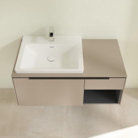 Тумба під раковину Villeroy & Boch Subway 3.0 100х42,3 см ДСП/алюміній тауп/чорний вулкан C572L1VM