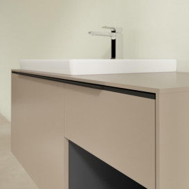 Тумба під раковину Villeroy & Boch Subway 3.0 100х42,3 см ДСП/алюміній тауп/чорний вулкан C572L1VM