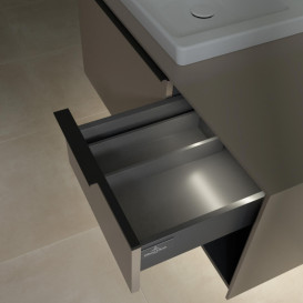 Тумба під раковину Villeroy & Boch Subway 3.0 100х42,3 см ДСП/алюміній тауп/чорний вулкан C572L1VM