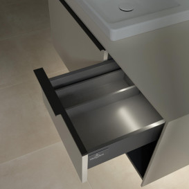 Тумба под раковину Villeroy & Boch Subway 3.0 100х42,3 см ДСП/алюминий серый кашемир/черный вулкан C572L1VN