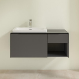 	Тумба под раковину Villeroy & Boch Subway 3.0 100х42,3 см ДСП/алюминий графит/черный вулкан C572L1VR