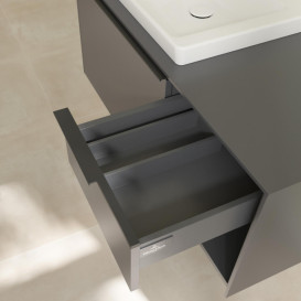 	Тумба под раковину Villeroy & Boch Subway 3.0 100х42,3 см ДСП/алюминий графит/черный вулкан C572L1VR