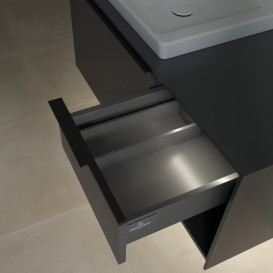 	Тумба под раковину Villeroy & Boch Subway 3.0 100х42,3 см ДСП/алюминий графит/черный вулкан C572L1VR