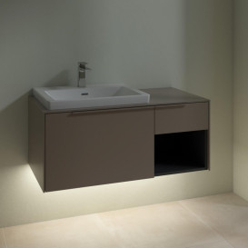 Тумба под раковину Villeroy & Boch Subway 3.0 100х42,3 см ДСП/алюминий тауп/монохром C572L2VM