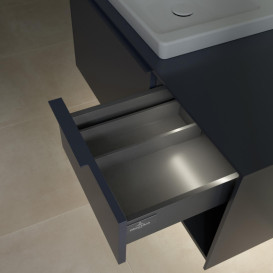 Тумба под раковину Villeroy & Boch Subway 3.0 100х42,3 см ДСП/алюминий морской синий/монохром C572L2VQ