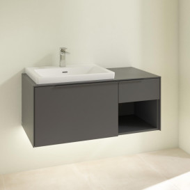 Тумба под раковину Villeroy & Boch Subway 3.0 100х42,3 см ДСП/алюминий графит/монохром C572L2VR