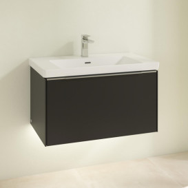 Тумба под раковину Villeroy & Boch Subway 3.0 77,2х42,9 см ДСП/алюминий черный вулкан C573L0VL