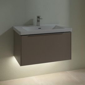 Тумба під раковину Villeroy & Boch Subway 3.0 77,2х42,9 см ДСП/алюміній тауп C573L0VM