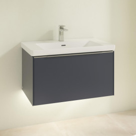 Тумба под раковину Villeroy & Boch Subway 3.0 77,2х42,9 см ДСП/алюминий морской синий C573L0VQ
