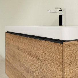Тумба под раковину Villeroy & Boch Subway 3.0 77,2х42,9 см ДСП/алюминий дуб канзас/черный вулкан C573L1RH