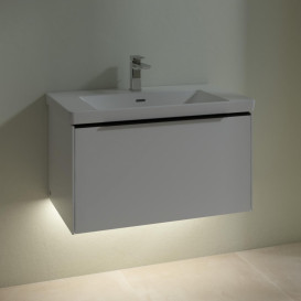 Тумба под раковину Villeroy & Boch Subway 3.0 77,2х42,9 см ДСП/алюминий чистый белый/черный вулкан C573L1VF