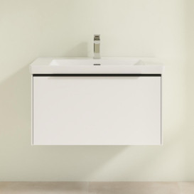 Тумба под раковину Villeroy & Boch Subway 3.0 77,2х42,9 см ДСП/алюминий чистый белый/черный вулкан C573L1VF