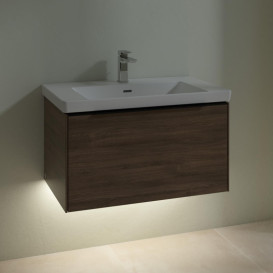 Тумба под раковину Villeroy & Boch Subway 3.0 77,2х42,9 см ДСП/алюминий дуб аризона/черный вулкан C573L1VH