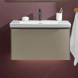 Тумба під раковину Villeroy & Boch Subway 3.0 77,2х42,9 см ДСП/алюміній тауп/чорний вулкан C573L1VM