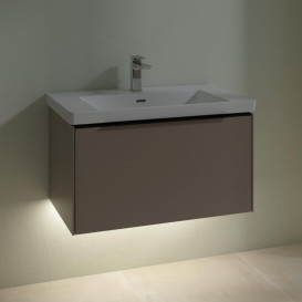 Тумба під раковину Villeroy & Boch Subway 3.0 77,2х42,9 см ДСП/алюміній тауп/чорний вулкан C573L1VM