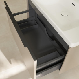 Тумба під раковину Villeroy & Boch Subway 3.0 77,2х42,9 см ДСП/алюміній тауп/чорний вулкан C573L1VM