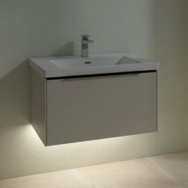 Тумба під раковину Villeroy & Boch Subway 3.0 77,2х42,9 см ДСП/алюміній сірий кашемір/чорний вулкан C573L1VN