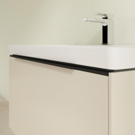 Тумба під раковину Villeroy & Boch Subway 3.0 77,2х42,9 см ДСП/алюміній сірий кашемір/чорний вулкан C573L1VN