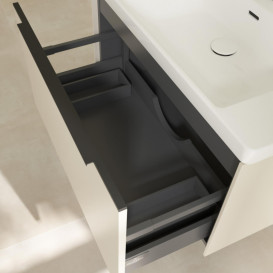 Тумба під раковину Villeroy & Boch Subway 3.0 77,2х42,9 см ДСП/алюміній сірий кашемір/чорний вулкан C573L1VN