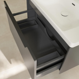 Тумба под раковину Villeroy & Boch Subway 3.0 77,2х42,9 см ДСП/алюминий графит/черный вулкан C573L1VR