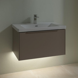 Тумба под раковину Villeroy & Boch Subway 3.0 77,2х42,9 см ДСП/алюминий тауп/монохром C573L2VM