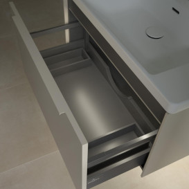 Тумба під раковину Villeroy & Boch Subway 3.0 77,2х42,9 см ДСП/алюміній сірий кашемір/монохром C573L2VN