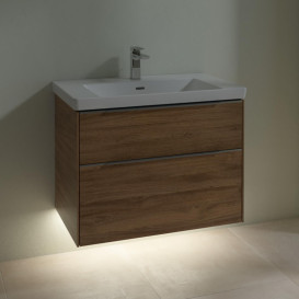 Тумба під раковину Villeroy & Boch Subway 3.0 77,2х57,6 см ДСП/алюміній дуб канзас C574L0RH