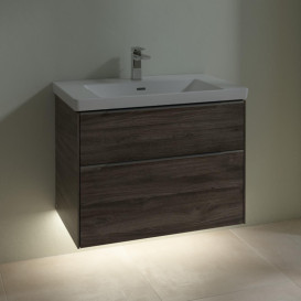 Тумба під раковину Villeroy & Boch Subway 3.0 77,2х57,6 см ДСП/алюміній дуб кам'яний C574L0RK