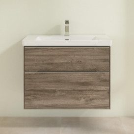 Тумба під раковину Villeroy & Boch Subway 3.0 77,2х57,6 см ДСП/алюміній дуб кам'яний C574L0RK