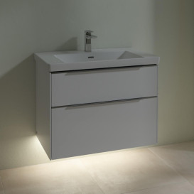 Тумба під раковину Villeroy & Boch Subway 3.0 77,2х57,6 см ДСП/алюміній білий діамант C574L0VE