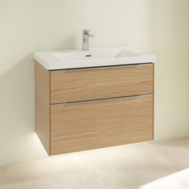 Тумба под раковину Villeroy & Boch Subway 3.0 77,2х57,6 см ДСП/алюминий дуб северный C574L0VJ