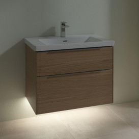 Тумба под раковину Villeroy & Boch Subway 3.0 77,2х57,6 см ДСП/алюминий дуб северный C574L0VJ