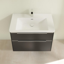 Тумба под раковину Villeroy & Boch Subway 3.0 77,2х57,6 см ДСП/алюминий черный вулкан  C574L0VL