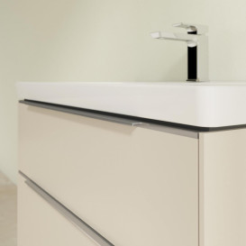 Тумба под раковину Villeroy & Boch Subway 3.0 77,2х57,6 см ДСП/алюминий серый кашемир  C574L0VN