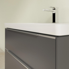 Тумба под раковину Villeroy & Boch Subway 3.0 77,2х57,6 см ДСП/алюминий графит C574L0VR