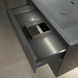 Тумба под раковину Villeroy & Boch Subway 3.0 77,2х57,6 см ДСП/алюминий графит C574L0VR
