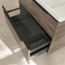 Тумба под раковину Villeroy & Boch Subway 3.0 77,2х57,6 см ДСП/алюминий дуб каменный/черный вулкан C574L1RK