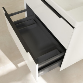 Тумба под раковину Villeroy & Boch Subway 3.0 77,2х57,6 см ДСП/алюминий белый бриллиант/черный вулкан C574L1VE