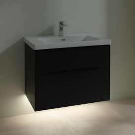 Тумба под раковину Villeroy & Boch Subway 3.0 77,2х57,6 см ДСП/алюминий черный вулкан/черный вулкан C574L1VL