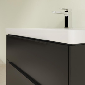 Тумба под раковину Villeroy & Boch Subway 3.0 77,2х57,6 см ДСП/алюминий черный вулкан/черный вулкан C574L1VL