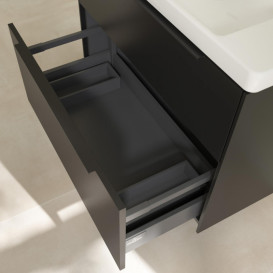 Тумба под раковину Villeroy & Boch Subway 3.0 77,2х57,6 см ДСП/алюминий черный вулкан/черный вулкан C574L1VL